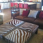 Custom Zebra Coffee Table Ottoman