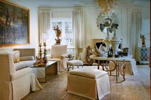 Neo Classical Neutral Living Room Interior Design