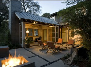 Modern Courtyard Design with Fire Pit
