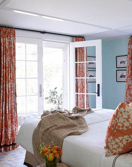 Orange-Pale-Blue-Bedroom-Interior