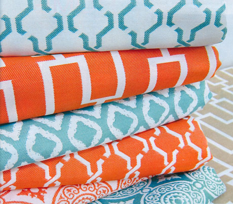 Orange-Turquoise-Fabrics