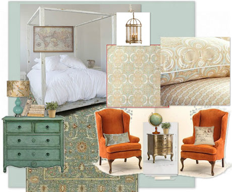 Orange-Turquoise-Interior-Mood-Board