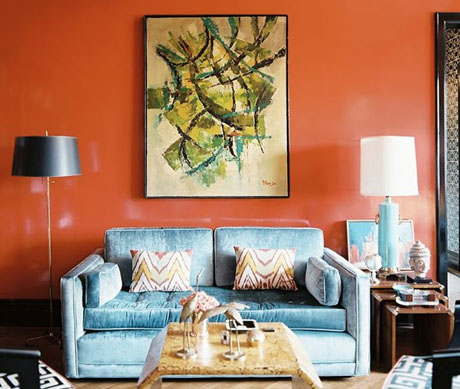 Orange-Turquoise-Sofa-Interior