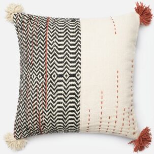 Black White Red Pillow