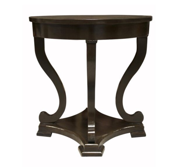 Bilbao Round End Table Distressed Brown Noir