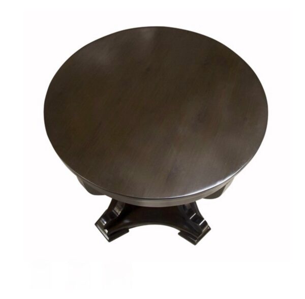 Bilbao Round End Table Distressed Brown Noir