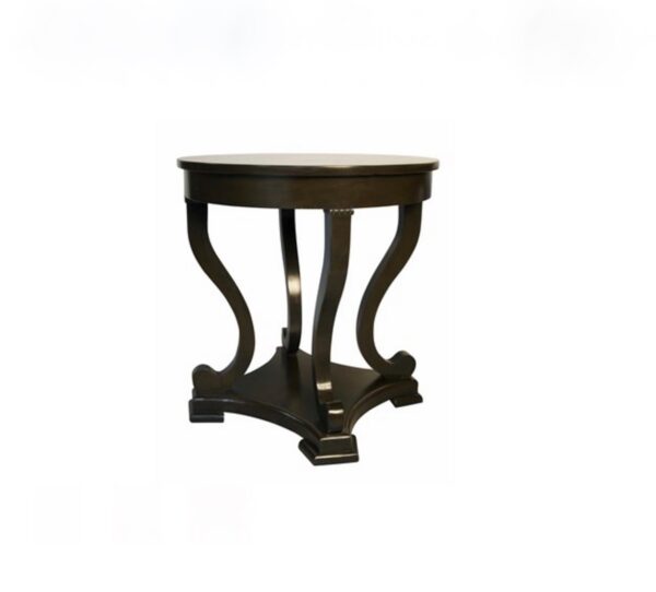 Bilbao Round End Table Distressed Brown Noir