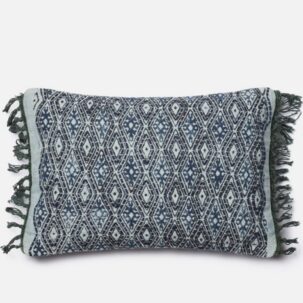 Blue Grey Diamond Kidney Pillow