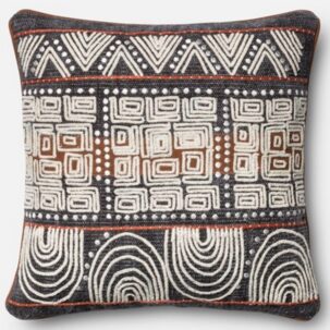 Grey Rust Beige African Pillow