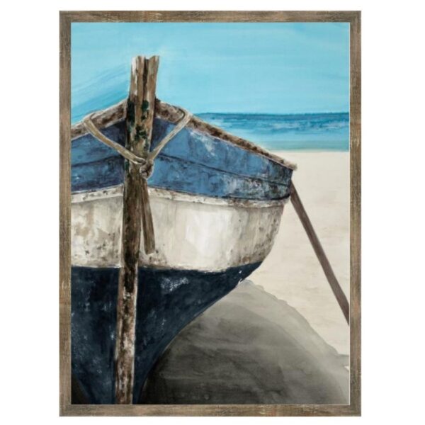 Blue and White Boat Art