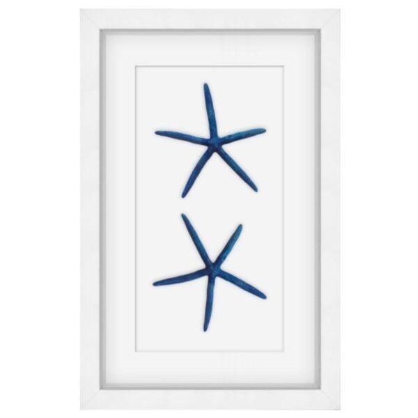 Blue and White Starfish Shadow Box Art - Large