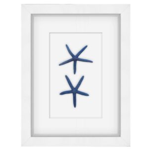 Blue and White Starfish Shadow Box Art - Small