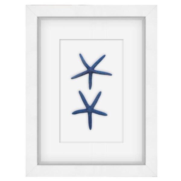 Blue and White Starfish Shadow Box Art - Small