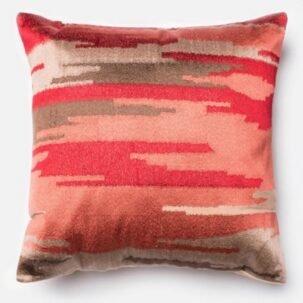 Coral Red Brown Taupe Pillow