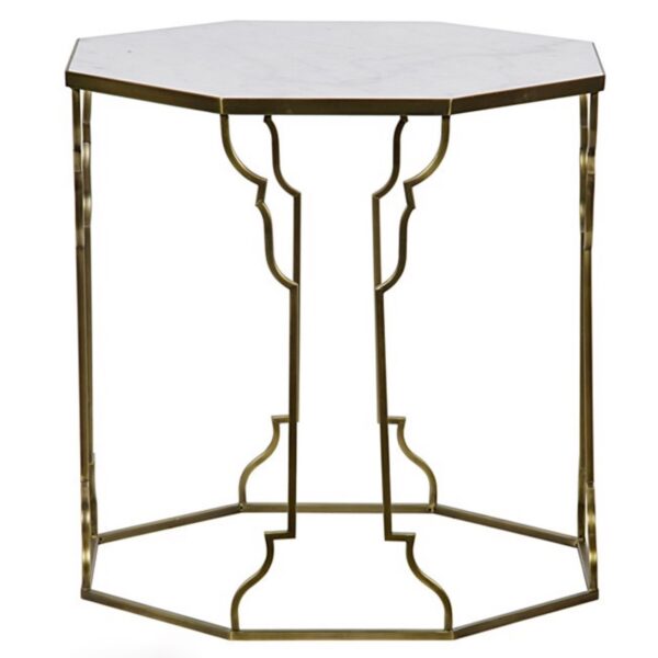 Corinthain Side Table Quartz Antique Brass Noir 2