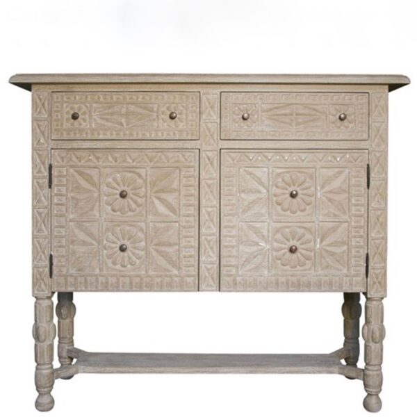 Egypt Console Grey Console Table Front View Noir Furniture