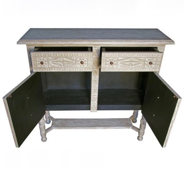 Egypt Console Grey Console Table Open View Noir Furniture