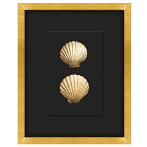 Gilded Gold Seashell Shadow Box Art