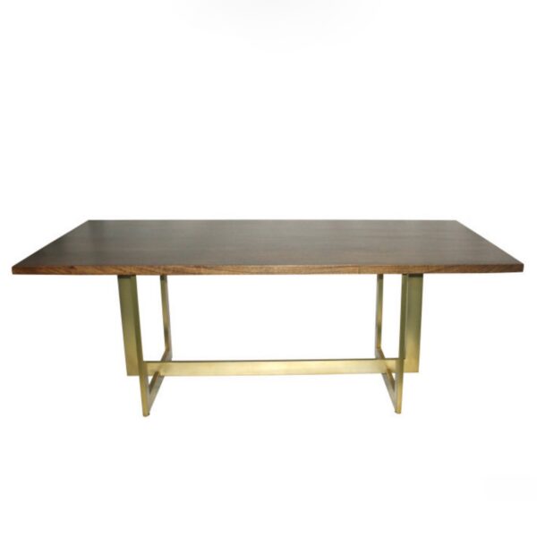 Manhattan Brass and Dark Chestnut Rectangular Dining Table