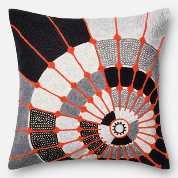 Orange Grey White Black Pillow