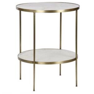 Rivoli Side Table Antique Brass Noir