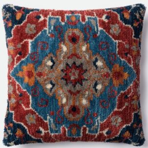 Red Blue Grey Pillow