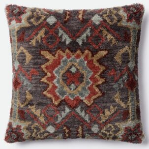 Red Gray Tan Pillow