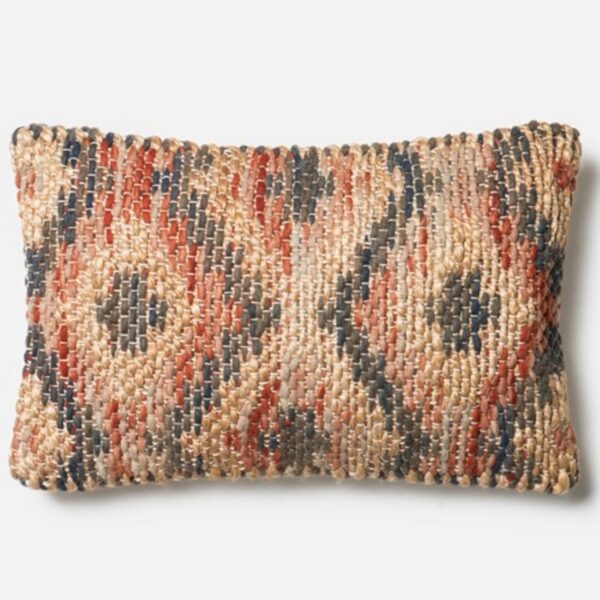 Red Grey Beige Jute Kidney Pillow