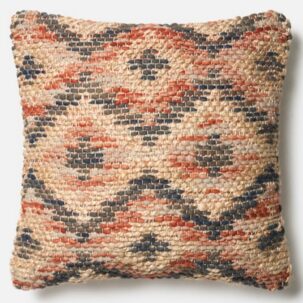 Red Grey Beige Jute Pillow